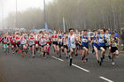 Boys and girls under-13s road race, 2019 Elswick Harirers Good Friday Road Relay, Newburn, Newcastle. Photo:  David T. Hewitson/Sports for All Pics